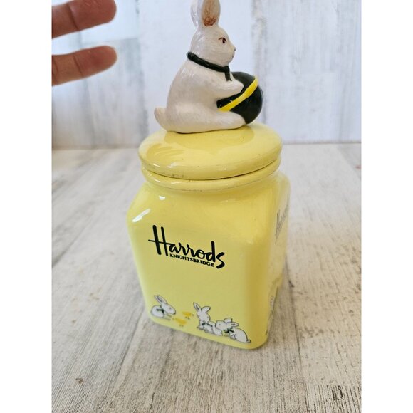 Harrods Easter canister bunny rabbit spring yellow Knightsbridge vintage unique - Picture 5 of 9